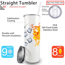 Load image into Gallery viewer, 20oz white straight sublimation tumbler