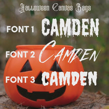 Load and play video in Gallery viewer, Halloween Canvas Bags with Name
