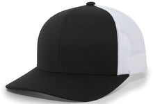 Load image into Gallery viewer, CUSTOM Leatherette Patch, Pacific Headwear 104C Trucker Mesh Baseball Cap
