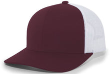 Load image into Gallery viewer, CUSTOM Leatherette Patch, Pacific Headwear 104C Trucker Mesh Baseball Cap
