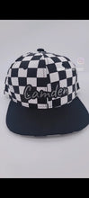 Load image into Gallery viewer, Checkered Hat Die Cut Name
